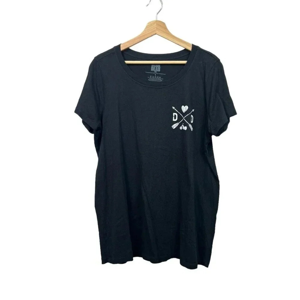 Walking Dead Dixon Motorcyle Club Graphic T-Shirt Size 1X 14/16 Black White Tee